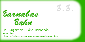 barnabas bahn business card